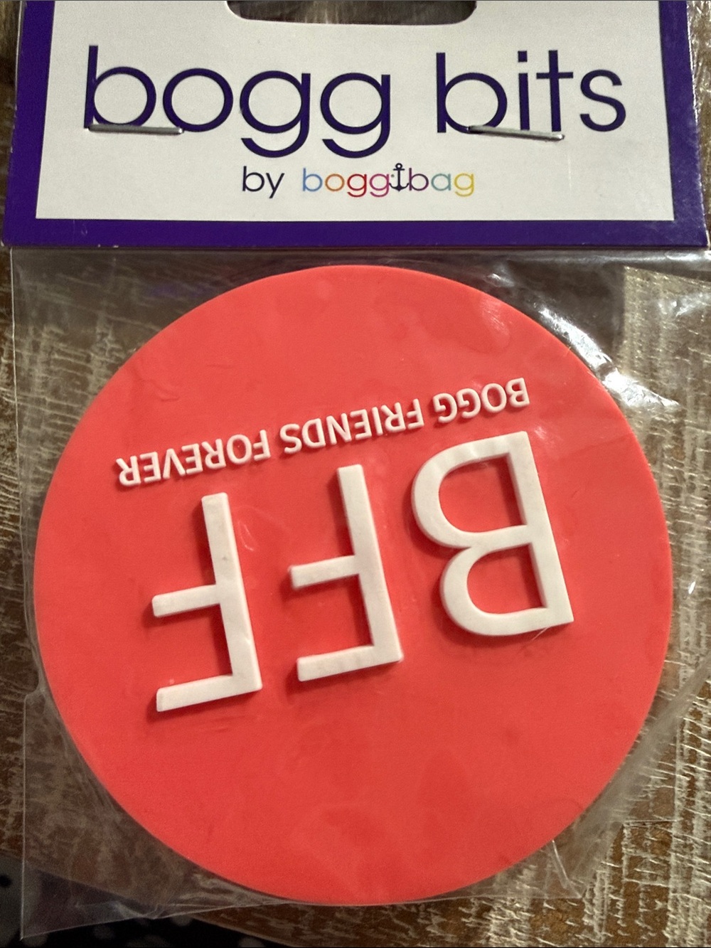 BOGG BAG Coral 'BFF' Round Bag Charm